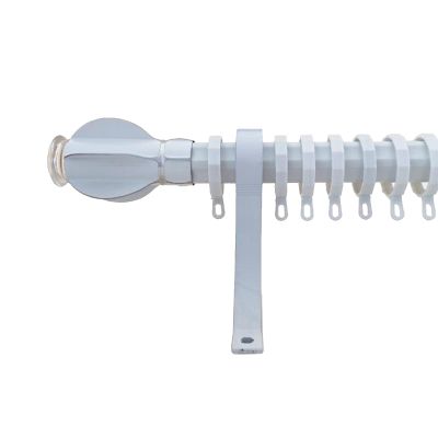 TEN-HIGH Curtain Rods 3.28ft, 2pcs Anti-noise Curtain Rods for Windows,Aluminium Curtain Pole with Connectors Brackets for Living Room, Bathroom, Bedroom(White Color, Thickness: 3.6mm)