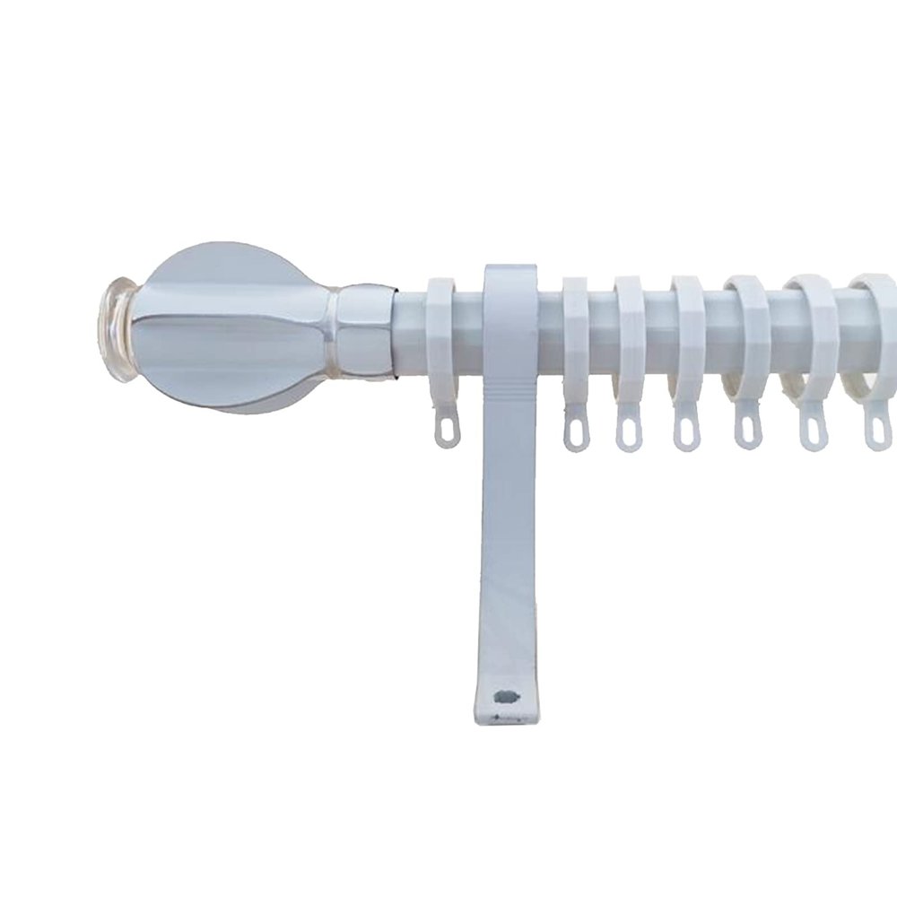 TEN-HIGH Curtain Rods 3.28ft, 2pcs Anti-noise Curtain Rods for Windows,Aluminium Curtain Pole with Connectors Brackets for Living Room, Bathroom, Bedroom(White Color, Thickness: 3.6mm)