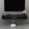 IBOWZ Floating TV Stand Cabinet Floating Shelf for Tv Wall Mountable Slate Cabinet Shelve Stand Living Room Entertainment Unit Component with Storage Wooden Media Console Center view 1