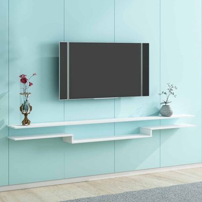 IBOWZ Floating TV Stand Cabinet Floating TV Stand Cabinet,Wood Multimedia Storage Shelf,Entertainment Floating Wall Unit Hanging TV Console for Living Room Bedroom