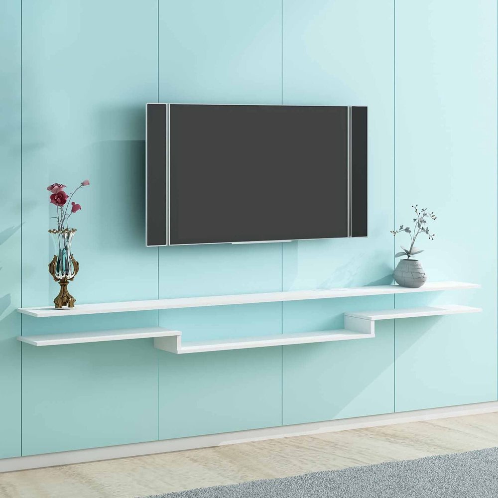 IBOWZ Floating TV Stand Cabinet Floating TV Stand Cabinet,Wood Multimedia Storage Shelf,Entertainment Floating Wall Unit Hanging TV Console for Living Room Bedroom