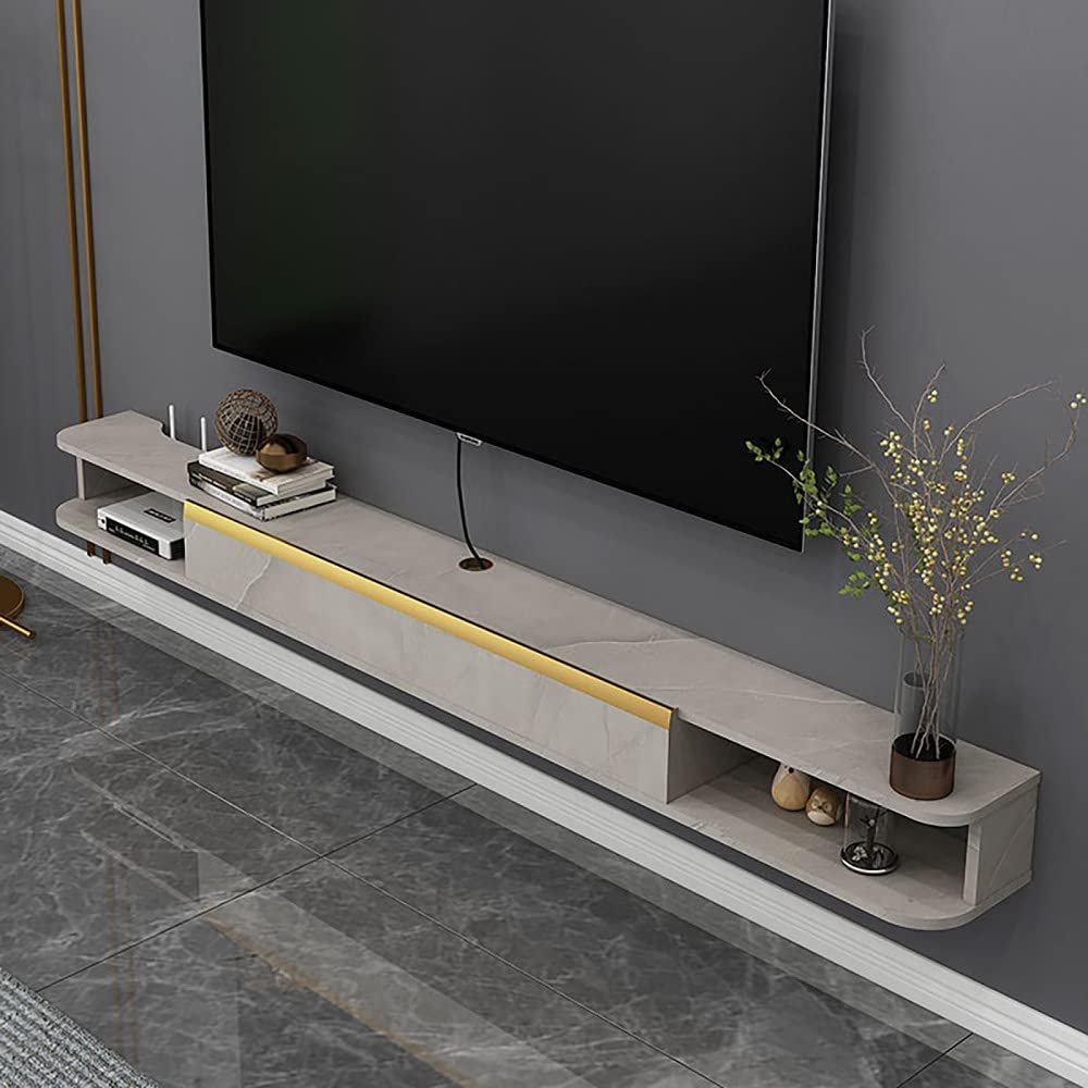 IBOWZ Floating TV Stand Cabinet Wall Mounted Media Centre,Wall Hanging Tv Cabinet Large Capacity,Narrow and Small Apartment Simple Floating Entertainment Unit