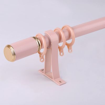 TEN-HIGH Curtain Rods 5.91ft, 2pcs Anti-noise Curtain Rods for Windows,Aluminium Curtain Pole with Connectors Brackets for Living Room, Bathroom, Bedroom(Pink Color, Thickness: 1.8mm)