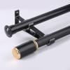 TEN-HIGH Curtain Rods 18.37ft, 2 Pack Anti-noise Curtain Rods for Windows,Aluminium Curtain Pole with Connectors Brackets for Living Room, Bathroom, Bedroom(Black Color, Thickness: 1.3mm) view 1