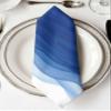 8 PCS Soft Cloth Napkins, Napkins Cloth Washable, Gradient Blue and White Watercolor Sea Wave Ripple Reusable Dinner Napkins for Wedding, Party, Easter, Dinners (20"x20") view 2