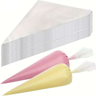 100pcs Plastic Disposable Pastry Piping Bags Chocolate Piping Buttercream Cookie Piping Bags Piping Bags (9.82x14.17x15.94IN)