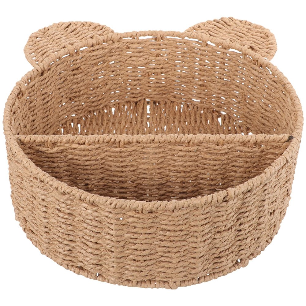 Alipis Rattan Woven Storage Basket for Fruit and Bread Multi-purpose Decorative Organizer for Kitchen Dining Room and Bathroom Natural Rattan Design