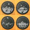 Elevate Your Tabletop: Handcrafted Slate Coasters with Stunning Mountain Art - Round Slate - Set of 4 view 2