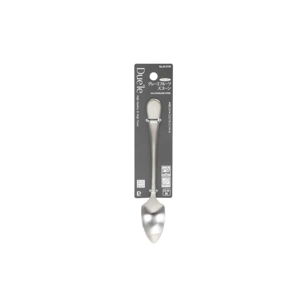 Pearl Metal B-5705 Grapefruit Spoon, 18-8 Stainless Steel, Satin Finish, Dishwasher Safe, Made in Japan, Total Length 5.9 x Width 1.0 x Height 0.6 inches (15 x 2.5 x 1.5 cm), Duel