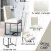 CIMOTA Cream Leather Dining Chairs Set of 4, Modern Dining Room Chairs Upholstered Armless Guest Side Chair with Black Base for Dining Room/Kitchen, Cream White 4PCS view 3