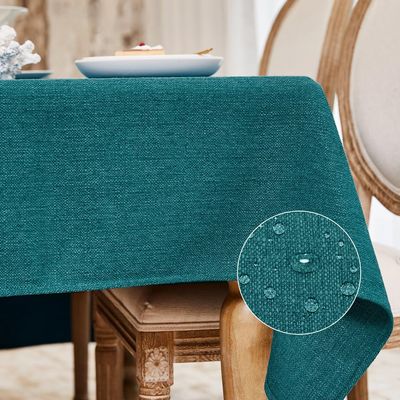 BALCONY & FALCON Square Tablecloth - Small Waterproof Table Cloth, Wrinkle Resistant Table Cover Linen Fabric Tablecloths for Dining Kitchen Wedding and Outdoor Decoration (Teal, 47"x47")