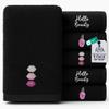 DAN RIVER Black Makeup Towels - Pack of 6 (13x13 in) - Ultra Soft Cotton Face Towels with Embroidery - Reusable, Quick-Dry & Machine Washable Makeup Remover Cloths for Bathroom, Spa & Salon view 1