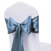 WENSINL Pack of 50 Satin Dusty Blue Chair Sashes for Wedding 7x108 Inch Chair Bows Ribbons Ties for Party Birthday Banquet Ceremony Baby Shower Event Decorations view 2
