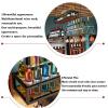 ZEELYDE Wine Rack,Ceiling Shelf Hanging Height Adjustable, with 1m Long Iron Chain Industrial Retro Shelves, with Glass Holder, Iron Pipe Bar/Kitchen Decorative Rack view 2