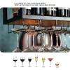ZEELYDE Wine Rack,Ceiling Shelf Hanging Height Adjustable, with 1m Long Iron Chain Industrial Retro Shelves, with Glass Holder, Iron Pipe Bar/Kitchen Decorative Rack view 4