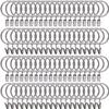 Curtain Rings with Clips Hooks, 100Pcs 1.26 inch Metal Stainless Steel Drapery Rings Hanger Clips for Tension Rod Bracket Eyelets Decorative Hangers, Silver (1.26" Interior Diameter) view 1