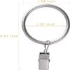 Curtain Rings with Clips Hooks, 100Pcs 1.26 inch Metal Stainless Steel Drapery Rings Hanger Clips for Tension Rod Bracket Eyelets Decorative Hangers, Silver (1.26" Interior Diameter) view 2