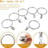 Curtain Rings with Clips Hooks, 100Pcs 1.26 inch Metal Stainless Steel Drapery Rings Hanger Clips for Tension Rod Bracket Eyelets Decorative Hangers, Silver (1.26" Interior Diameter) view 3