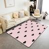 Girls Area Rug 5x7 Cute Heart Pattern Carpet Lovely Pink Black Decorative Rug Cartoon Geometric Soft Girly Kawaii Decor Gift Modern Accent Rug for Bedroom Living Room Bedside, Non Slip view 1