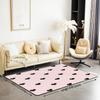 Girls Area Rug 5x7 Cute Heart Pattern Carpet Lovely Pink Black Decorative Rug Cartoon Geometric Soft Girly Kawaii Decor Gift Modern Accent Rug for Bedroom Living Room Bedside, Non Slip view 2