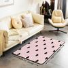 Girls Area Rug 5x7 Cute Heart Pattern Carpet Lovely Pink Black Decorative Rug Cartoon Geometric Soft Girly Kawaii Decor Gift Modern Accent Rug for Bedroom Living Room Bedside, Non Slip view 3