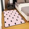 Girls Area Rug 5x7 Cute Heart Pattern Carpet Lovely Pink Black Decorative Rug Cartoon Geometric Soft Girly Kawaii Decor Gift Modern Accent Rug for Bedroom Living Room Bedside, Non Slip view 4