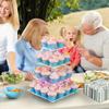 Cupcake Stand with Rechargeable Light - 4 Tiered Cupcake Tower Tree - Clear Cupcake Holder for 52 Cupcakes - Led Dessert Pastry Display Stand for Parties, Celebrations, and Events view 3