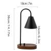 LIOONS Stylish Candle Lamps Creative Melting Wax Lamp Lamp Dimmable Wooden Base Candle Warmer Lamp with 2 Bulbs for Candle Lamp Large Small Jar Candles Home Decoration view 2