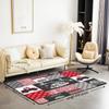 Erosebridal Red Tractor Area Rug for Boys, Construction Tractor Rug 5x7 Kids Teens Equipment Trucks Indoor Floor Mat Black White Construction Vehicle Accent Rug Set Bedroom Playroom Decor view 2