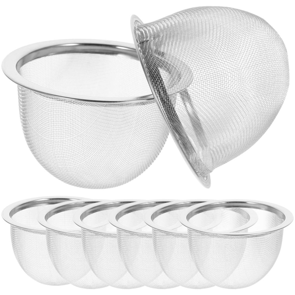 CALLARON Teapot Infuser Insert Tea Infuser Basket 8pcs Stainless Steel Tea Filter Metal Teapot Replacement Mesh Strainer Insert for Loose Leaf Coffee Coffee Brewers 7.2 * 6cm