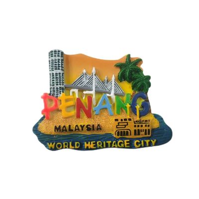 Penang 3D Malaysia Fridge Magnet Souvenir Gift,Resin Handmade Penang Refrigerator Magnet Home & Kitchen Decoration Collection