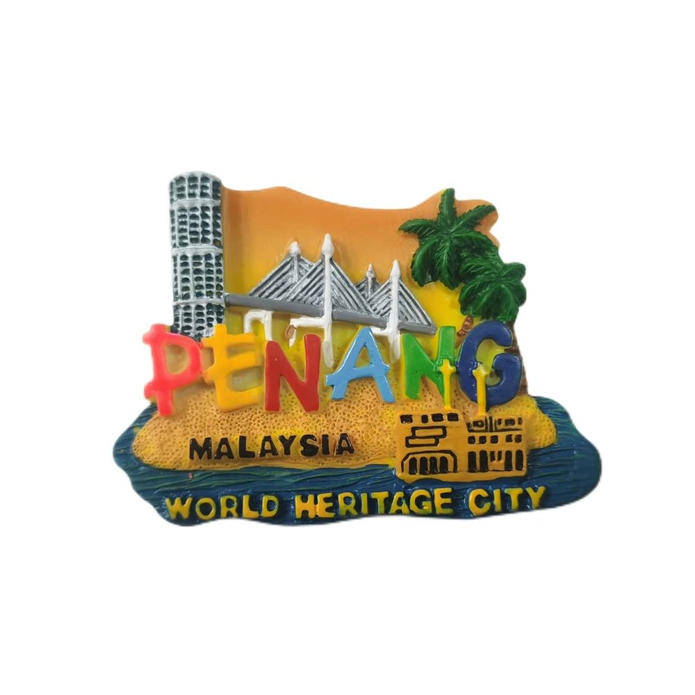Penang 3D Malaysia Fridge Magnet Souvenir Gift,Resin Handmade Penang Refrigerator Magnet Home & Kitchen Decoration Collection