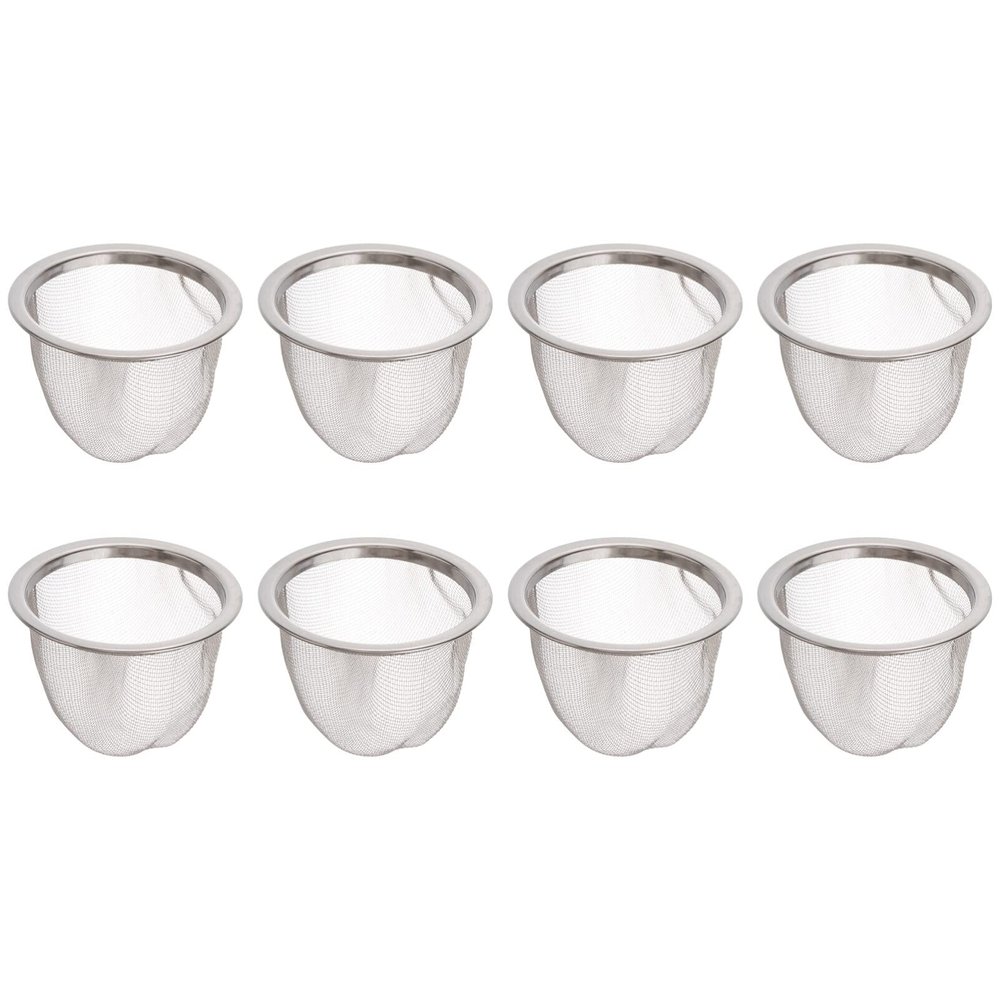 CALLARON 8Pcs Stainless Steel Tea Filter 2.55x2.16inch Loose Leaf Tea Steeper Mesh Tea Strainer Basket Replacement Tea Infuser Coffee Strainer for Loose Tea Coffee Strainer Accessories