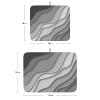 Abstract Wavy Ombre Gray Dish Drying Mats for Kitchen Counter, Modern Geometric Stripes Microfiber Absorbent Dish Drainer/Rack Mat,Reversible Hangding Quick Drying kitchen Mat, 18x24 Machine Washable view 3