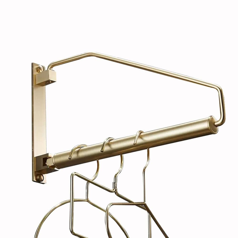GZHERVICES Home Rotary Drying Rack, Folding Clothes Gold Brushed Drying Clothes Shelves, Wall-Mounted Laundry Room Closet Light, Luxury Towel Hanging (Color : Brass, Size : 31x18cm)