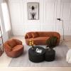 KEVINSPACE Swivel Accent Chair SwivelChairs for Living Room SwivelBarrelChair Round SwivelChair CornerChair Small Modern AccentChair Boucle 360SwivelChair with PillowChair 35" W Orange view 3