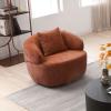 KEVINSPACE Swivel Accent Chair SwivelChairs for Living Room SwivelBarrelChair Round SwivelChair CornerChair Small Modern AccentChair Boucle 360SwivelChair with PillowChair 35" W Orange view 4