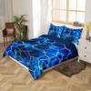 Blue Marble Full Size Duvet Cover Boys Girls Honeycomb Bedding Set for Kids Modern Marble Aesthetic Comforter Cover Set Geometrical Gold Black Navy Blue Bedspread Cover Room Decor Bedclothes Zipper view 3