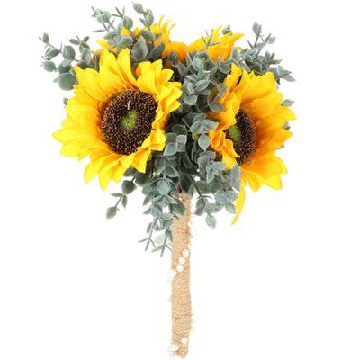 FOMIYES Simulated Sunflower Bouquet Lifelike Sunflower Artificial Sunflower Bouquet Long Stem Fake Flowers Bouquet for Bride Wedding Decor