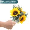 FOMIYES Simulated Sunflower Bouquet Lifelike Sunflower Artificial Sunflower Bouquet Long Stem Fake Flowers Bouquet for Bride Wedding Decor view 4