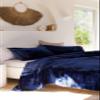 Sophia-Art 3 Pcs Velvet Bedding Duvet Cover Set with Zipper Closure and Corner Tie with 2 Pillow Shams, Comforter Not Included (Royal Blue, Queen 90" W x 90" L) view 4