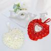 Wedding Ring Pillow, 6.7 Inch Foam Roses Heart Shaped Hanging Wedding Ring Pillow Box with Ribbon, Bridal Ring Pillow Ring Cushion for Wedding Party Decoration Supplies view 4