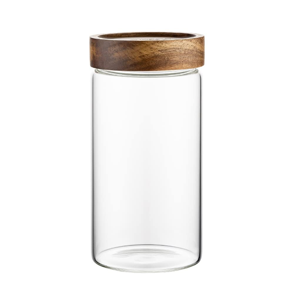 EISTEE Storage Jar,Glass Jars,Food Storage Canisters,Airtight Sealed Clear Glass Canisters, Kitchen Food Storage Container for Serving Tea, Coffee Beans, Nuts, Spice, Sugar,300ML (Size : 1000ML)