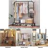 110cm Garment Rack Clothes Drying Rack Pipe Hanging Garment Rail Metal Coat Large Space Movable Laundry Dryer Clothes Rails for Home Garment Storage Indoor (Color : Black) view 2