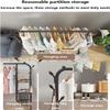 110cm Garment Rack Clothes Drying Rack Pipe Hanging Garment Rail Metal Coat Large Space Movable Laundry Dryer Clothes Rails for Home Garment Storage Indoor (Color : Black) view 4