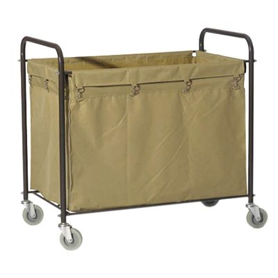 Katzowen Professional Service Trolley Sturdy Iron Frame for Motel, Hotel Room & Laundry Room - Large Commercial Housekeeping Trolley with Wheels & Bag