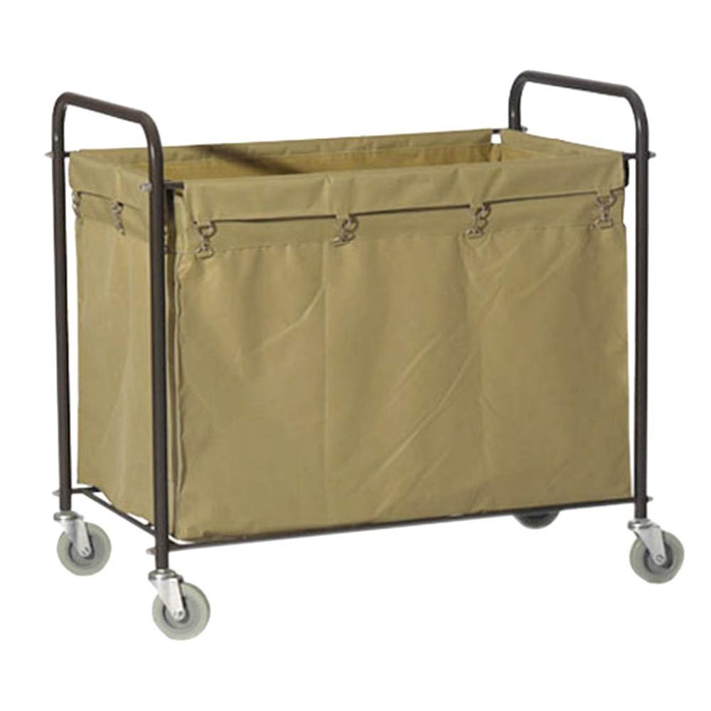 Katzowen Professional Service Trolley Sturdy Iron Frame for Motel, Hotel Room & Laundry Room - Large Commercial Housekeeping Trolley with Wheels & Bag