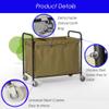 Katzowen Professional Service Trolley Sturdy Iron Frame for Motel, Hotel Room & Laundry Room - Large Commercial Housekeeping Trolley with Wheels & Bag view 3