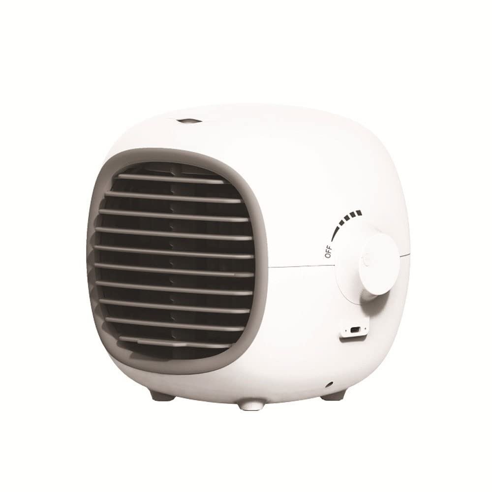 XARONF Portable Air Conditioners Fan  Evaporative Air Cooler Cooling Fan with Stepless Speed Regulation, Personal Table Air Conditioners Fan for Bedroom Office Camping (Color : White)