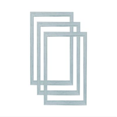 Millbrook Collection Country Chic Wood Picture Frames, 3-Pack, 11x14" - Sky Blue, Narrow - 1-1/2" Face Solid Wood Molding for Photos, Artwork & Prints Includes Acrylic Glazing - Made in USA